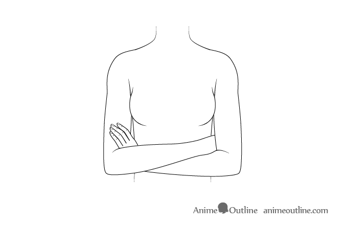 How To Draw Anime Female Arms You can add triangles for the hands for ...