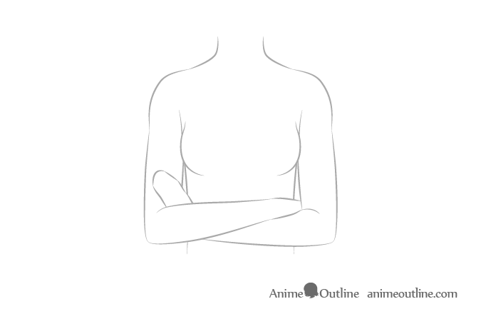 Anime crossed arms sketch