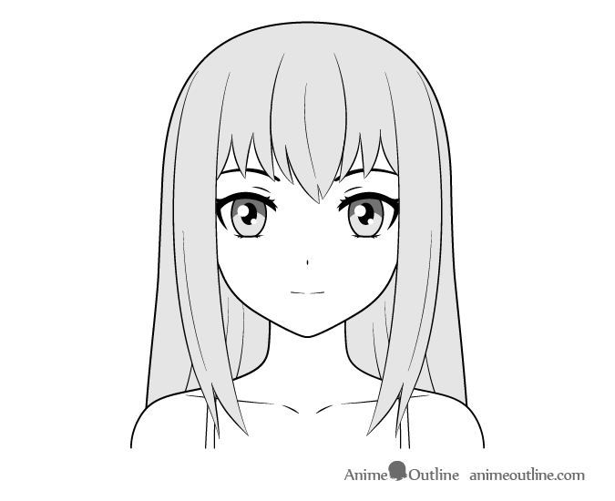 Anime ordinary girl face drawing