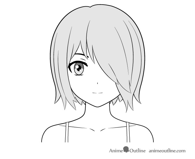Anime shy girl face drawing