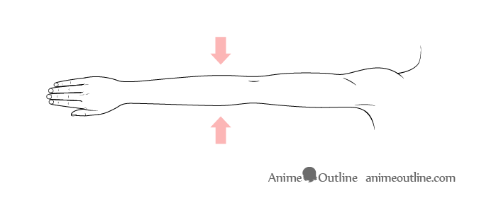 Anime stretched out arm open drawing