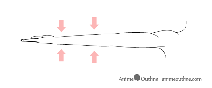 Anime stretched out arm open palm up drawing