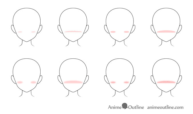 Different types of anime blush