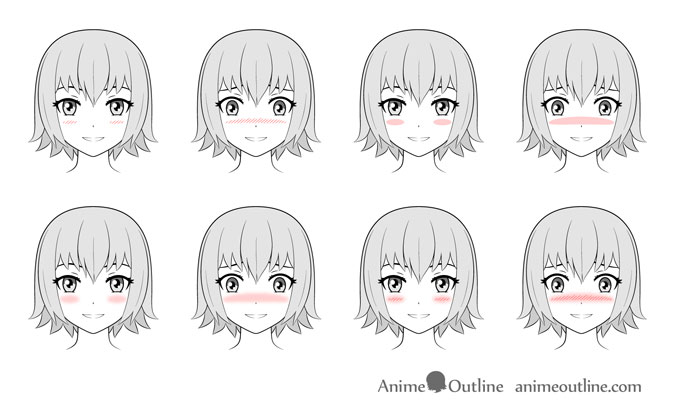 anime blush drawing