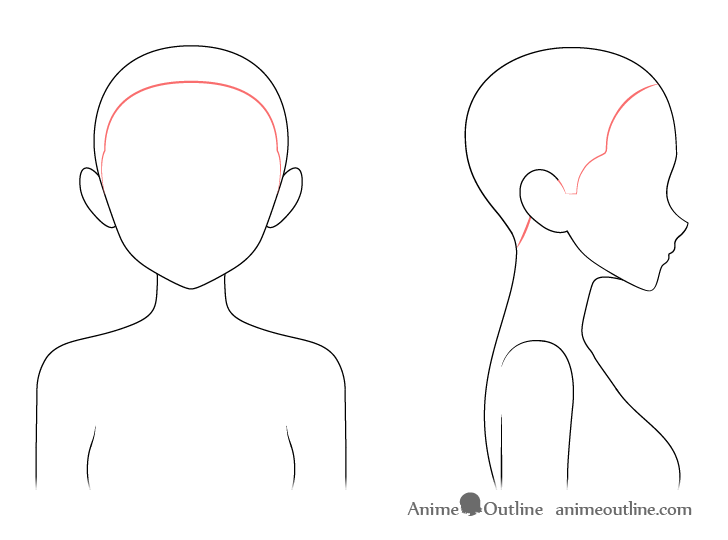 Anime hairline drawing