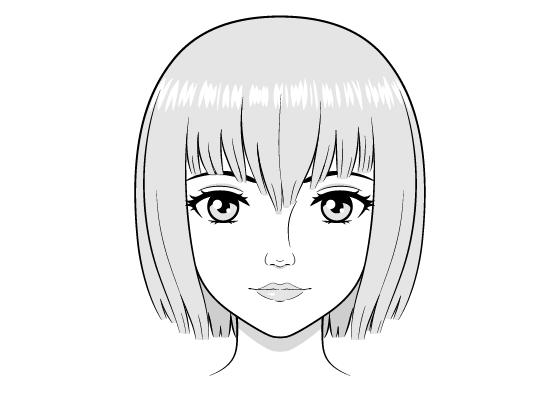 Realistic female anime face drawing