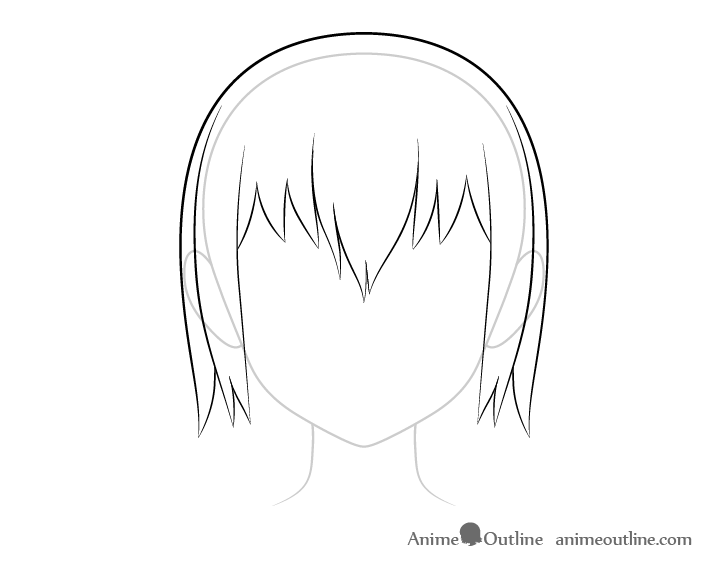 Anime top wet hair drawing