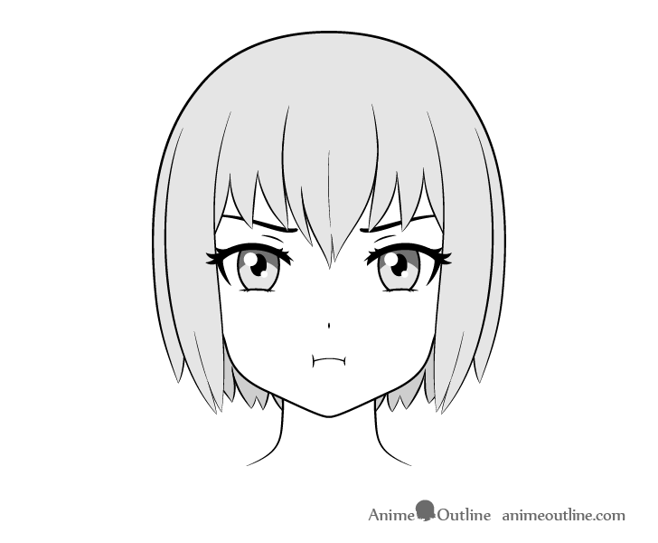Anime pouting face drawing