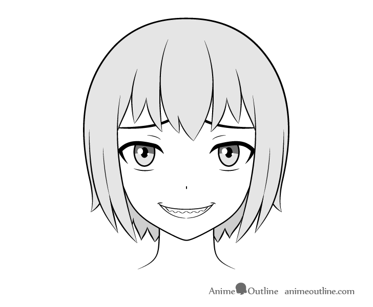 Anime sharp teeth drawing