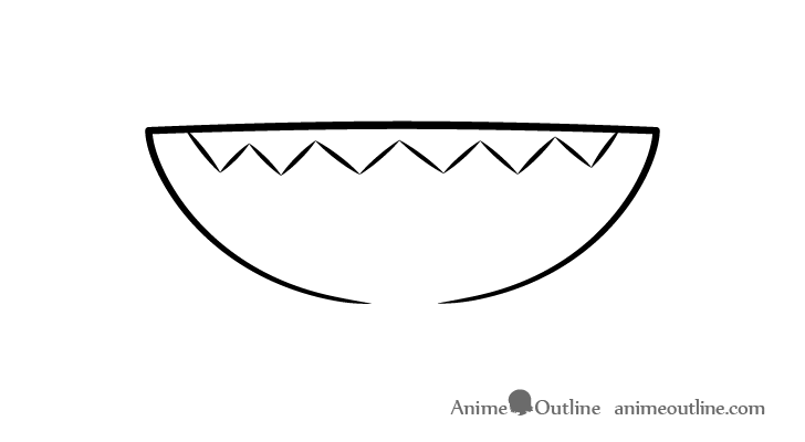 Anime sharp teeth open mouth drawing