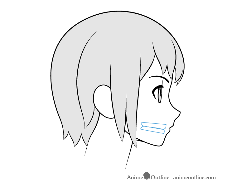 Anime teeth closed mouth side view