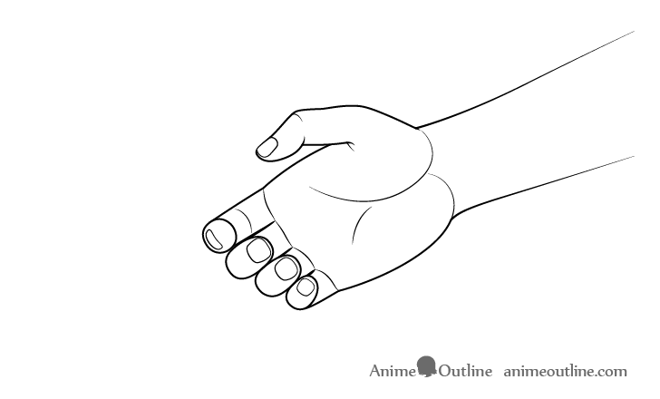 Handshake back hand drawing anime style