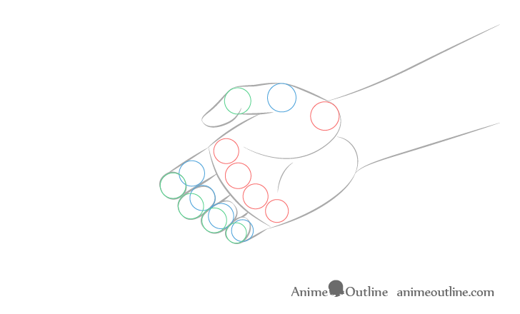 Handshake back hand joints drawing anime style