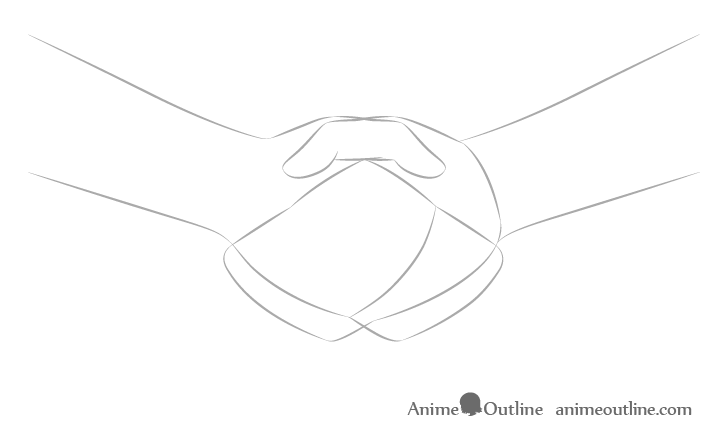 Handshake construction drawing anime style