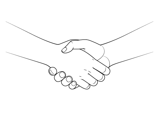 Anime handshake drawing