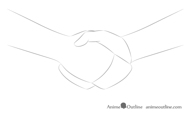 Handshake drawing hand shapes anime style