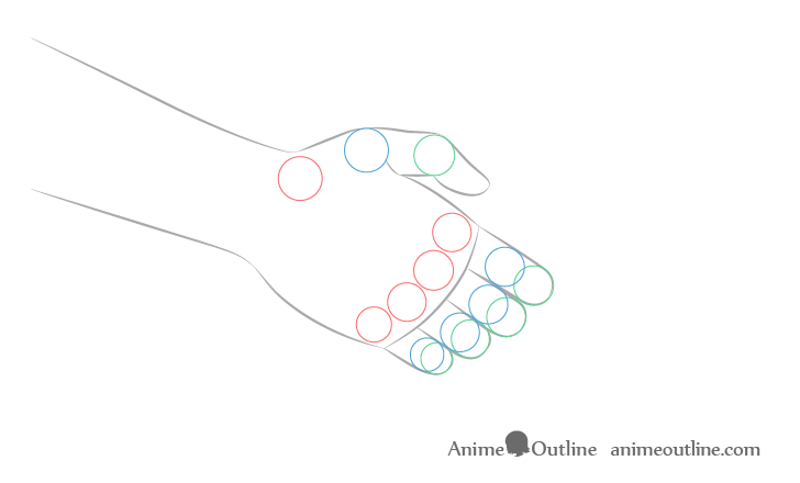 Handshake front hand joints drawing anime style