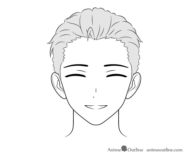 Portrait Face Manga Anime Boy Blond Hair Blue Eyes Smile Stock Vector -  Illustration of little, anime: 83984308