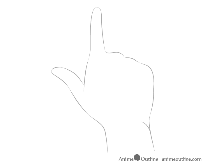 Finger pointing away hand shape drawing