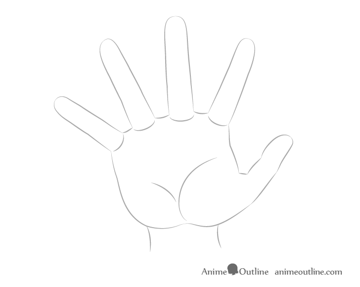 Hand reaching shape drawing