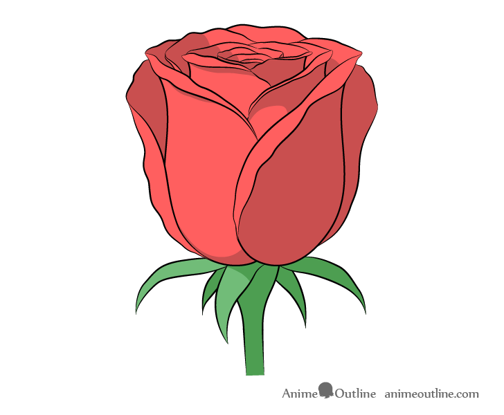 How to Draw a Rose Step by Step - AnimeOutline