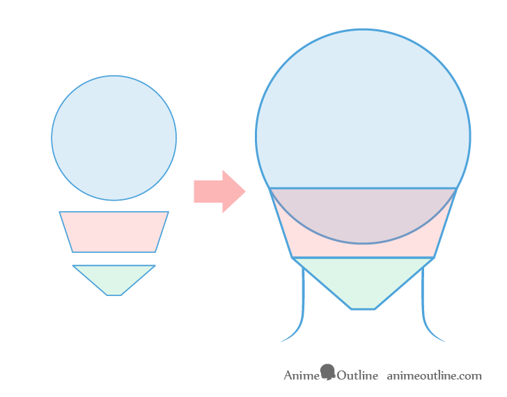 Shape of male anime face breakdown