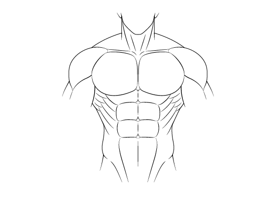 Anime muscular male body