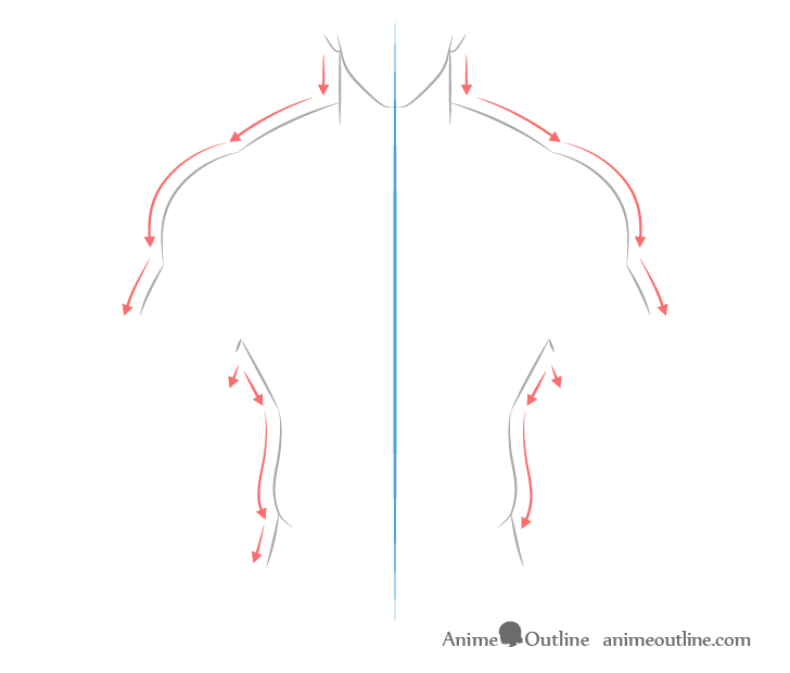 Anime muscular male body drawing directions
