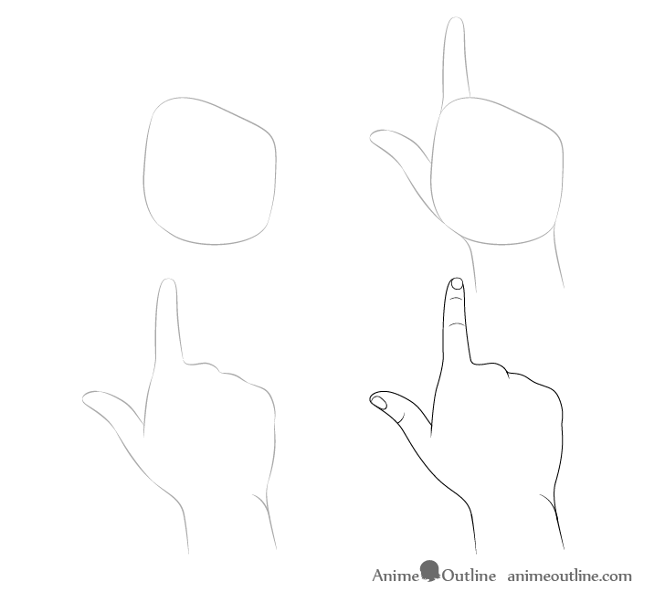 How to Draw Hand Poses Step by Step - AnimeOutline