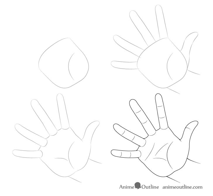 hand casting drawing step by step