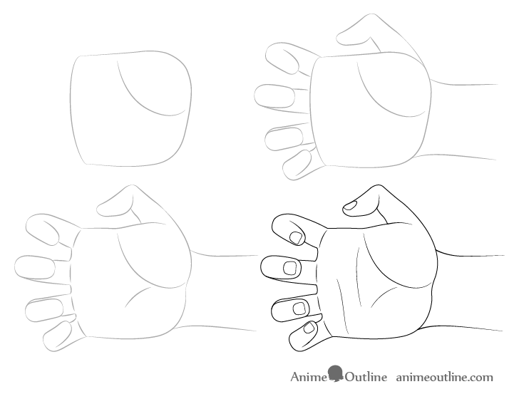 How To Draw Hand Poses Step By Step Animeoutline