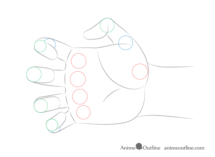 Hand reaching joints drawing