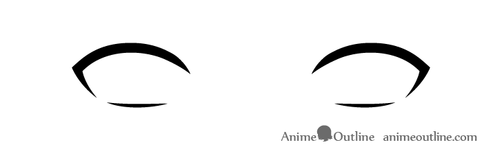 Anime eyelashes outline drawing