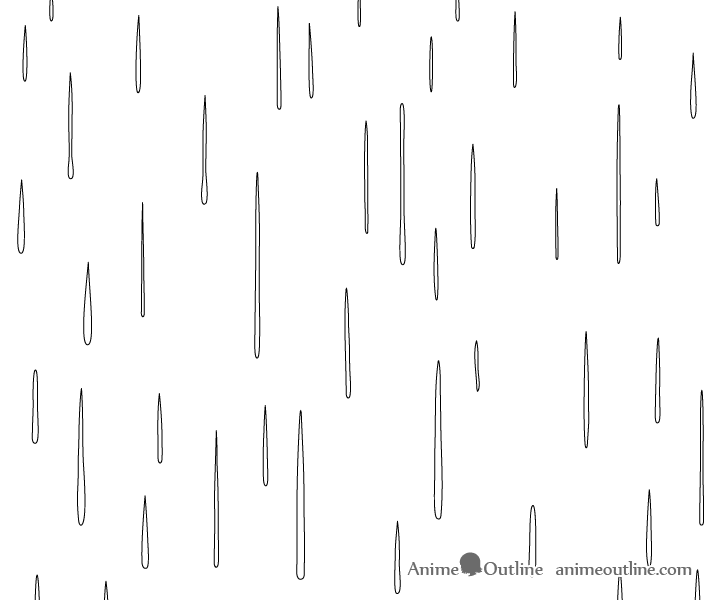 Anime foreground raindrops drawing
