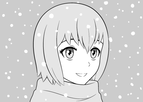 Anime girl snow