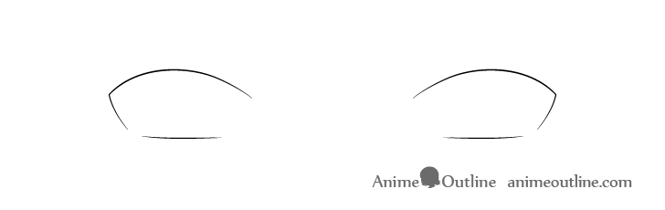 Anime light eyelashes line drawing