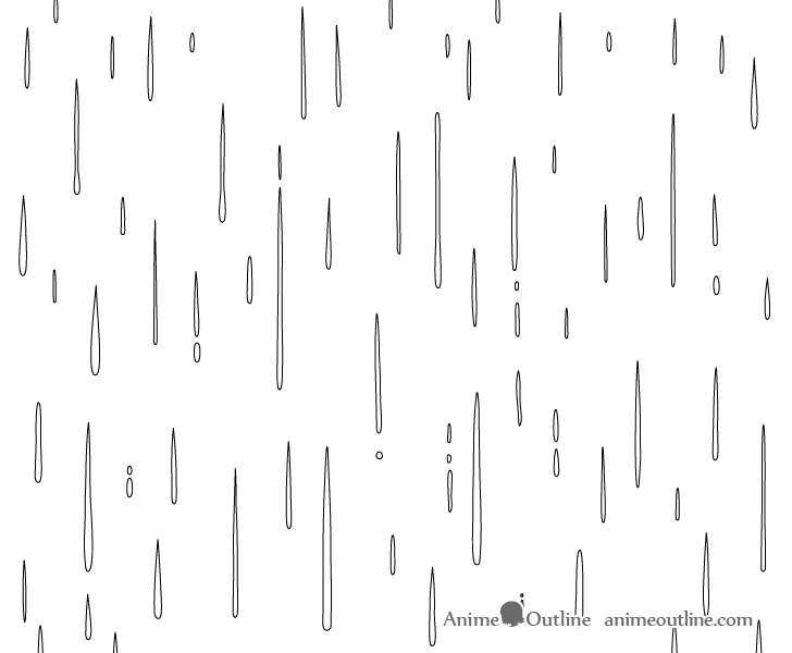 Anime rain drops drawing
