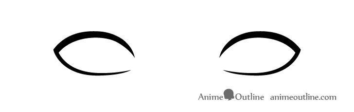 Anime realistic eyelashes outline drawing