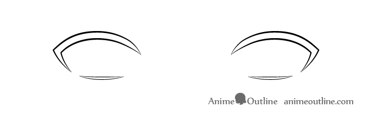 Anime simple eyelashes line drawing