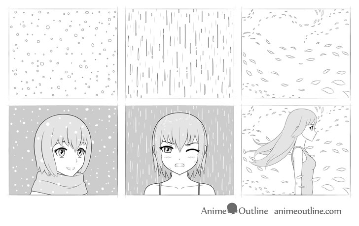 Anime weather effects drawing