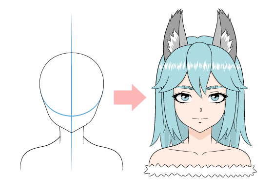 how to draw a anime wolf