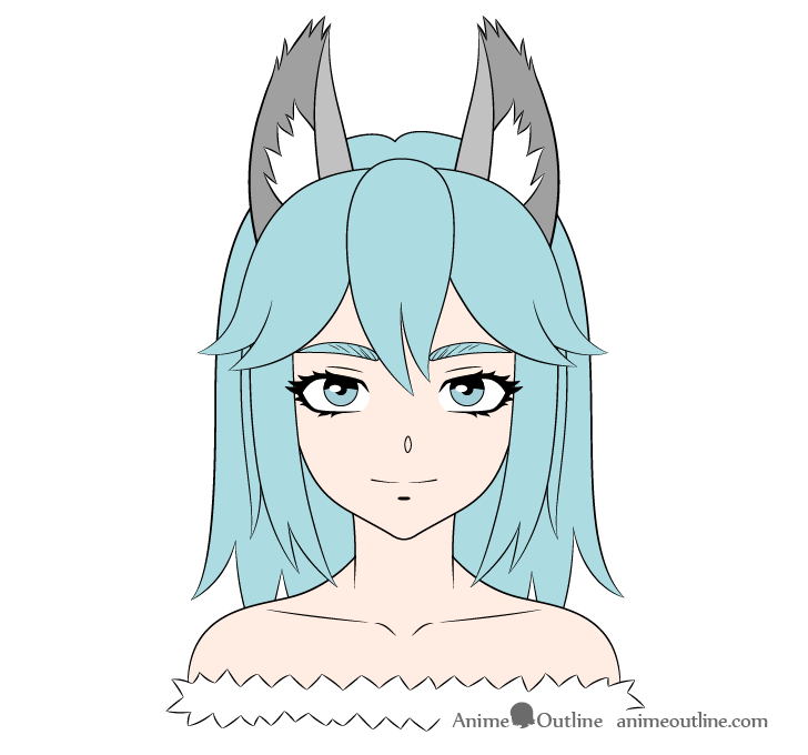 How to Draw Anime Wolf Girl Step by Step - AnimeOutline