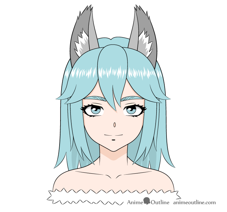 How To Draw Anime Wolf Girl Step By Step Animeoutline