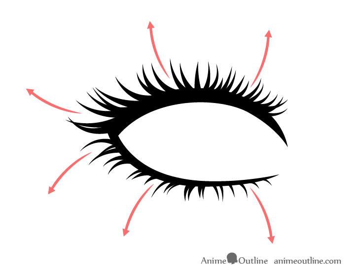 Realistic anime eyelashes drawing directions