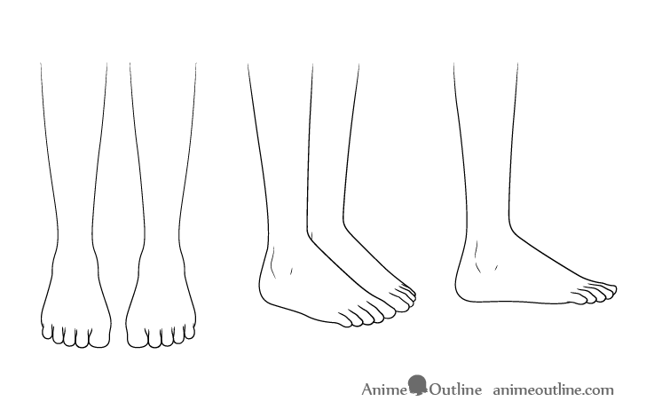 Anime boots feet drawing