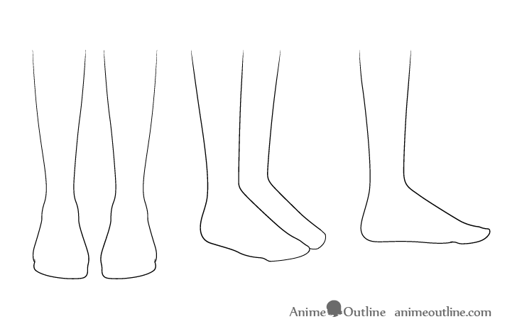 Anime feet outline drawing