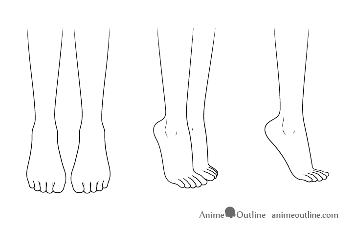 Anime high heel shoes feet drawing