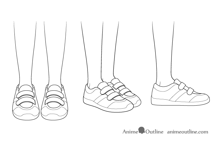 Anime running shoes drawing