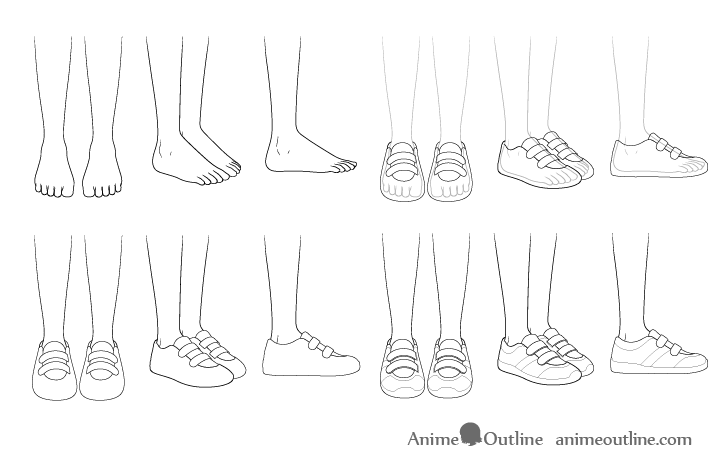 How to Draw Anime Shoes Step by Step - AnimeOutline