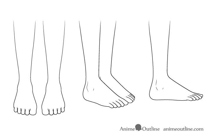 Anime running shoes feet drawing